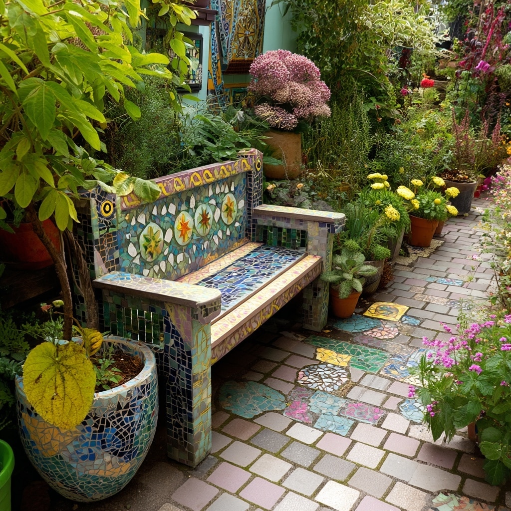 Mosaic Art and Tiled Benches