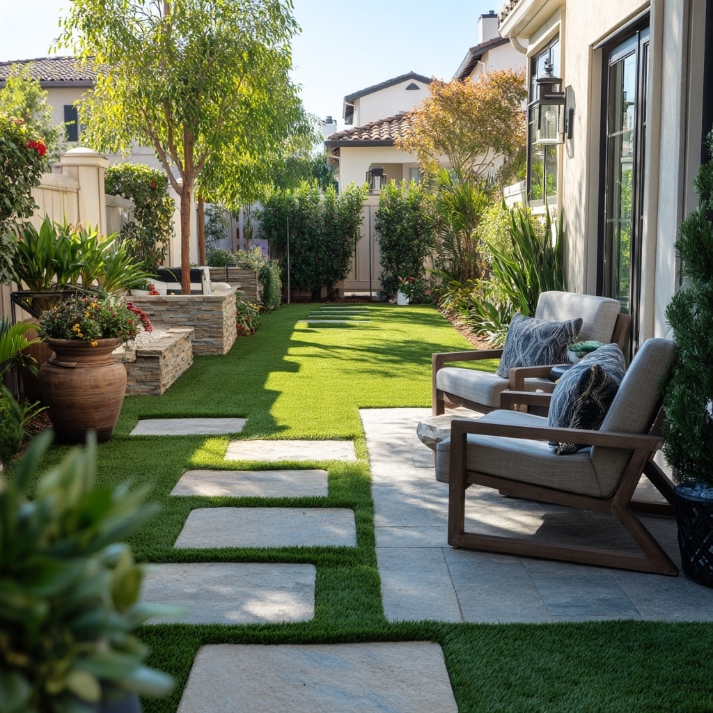 10 Landscaping Ideas for Your Small Backyard 5 Artificial Turf for a Lush Look