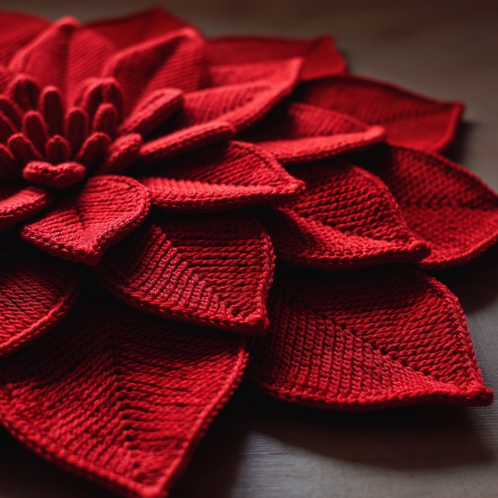 Crochet Bendable Poinsettia Flower Pattern 5 Large Petal Construction