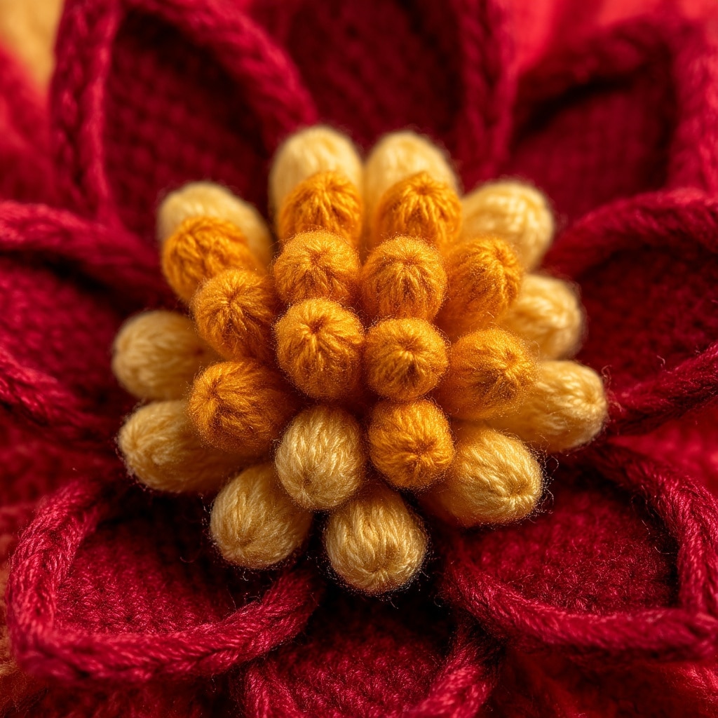 Crochet Bendable Poinsettia Flower Pattern 6 Making the Flower Center