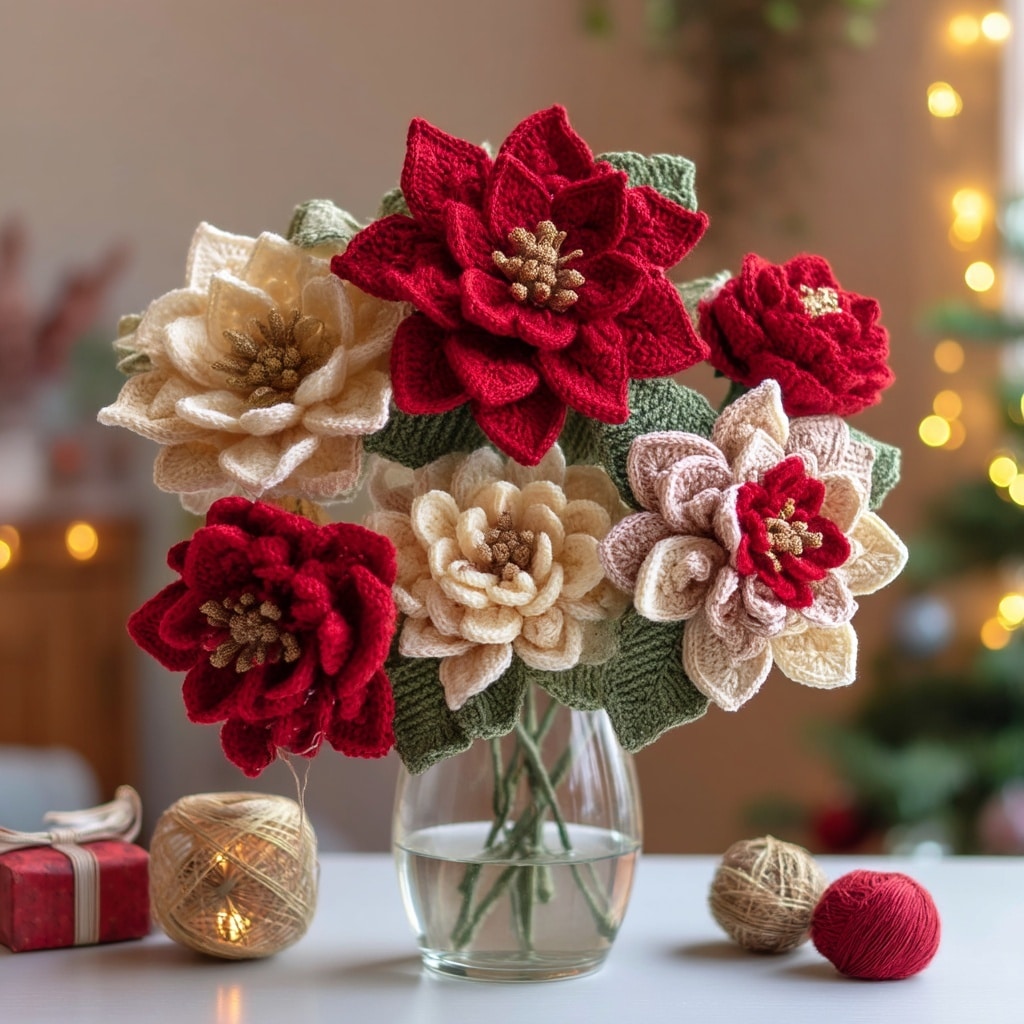 Crochet Bendable Poinsettia Flower Pattern