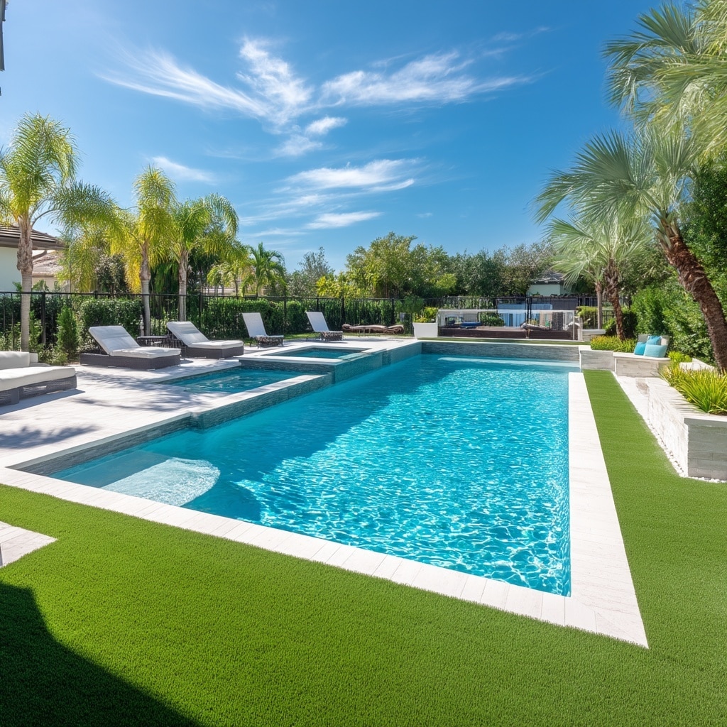 Artificial Turf Backyard Ideas for Florida Homes 2 Artificial Turf Around Your Pool