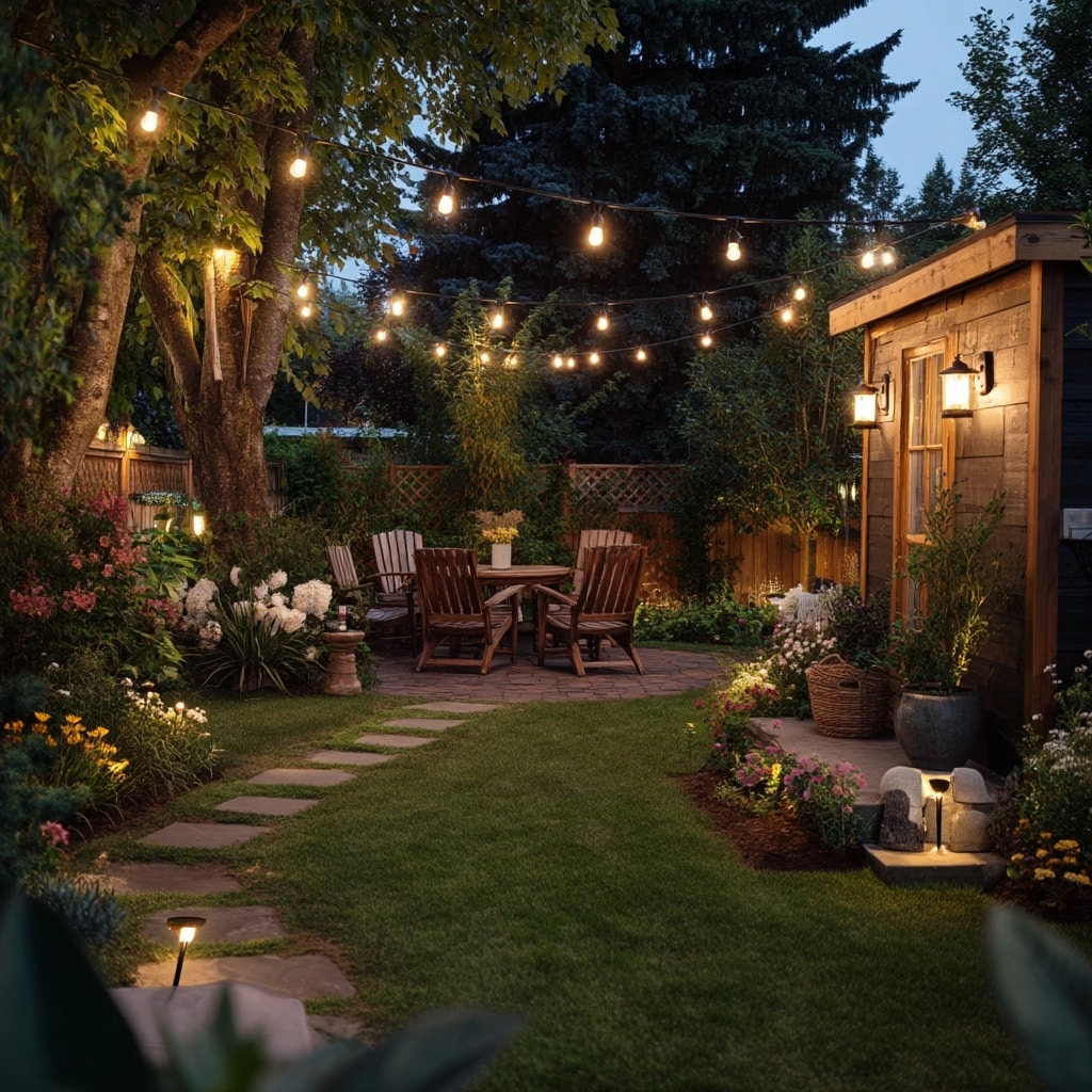 Backyard Landscaping Designs: 11 Ideas to Transform Your Yard 11 . Add Outdoor Lighting for Ambience and Safety