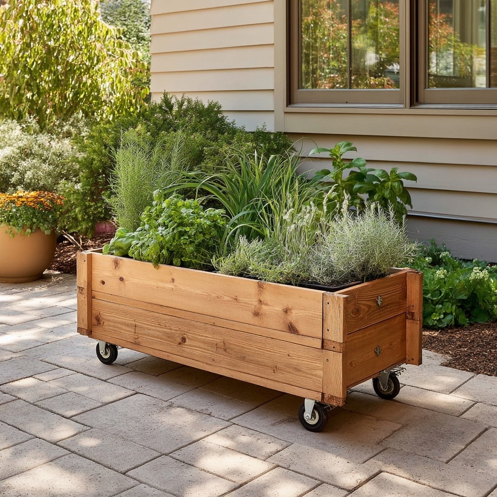 12 DIY Planter Boxes You Can Build in One Day 13 Rolling Planter Box on Wheels