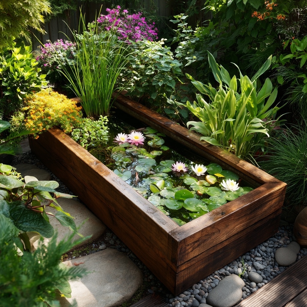 12 DIY Planter Boxes You Can Build in One Day 14 Water Garden Planter with Pond Insert