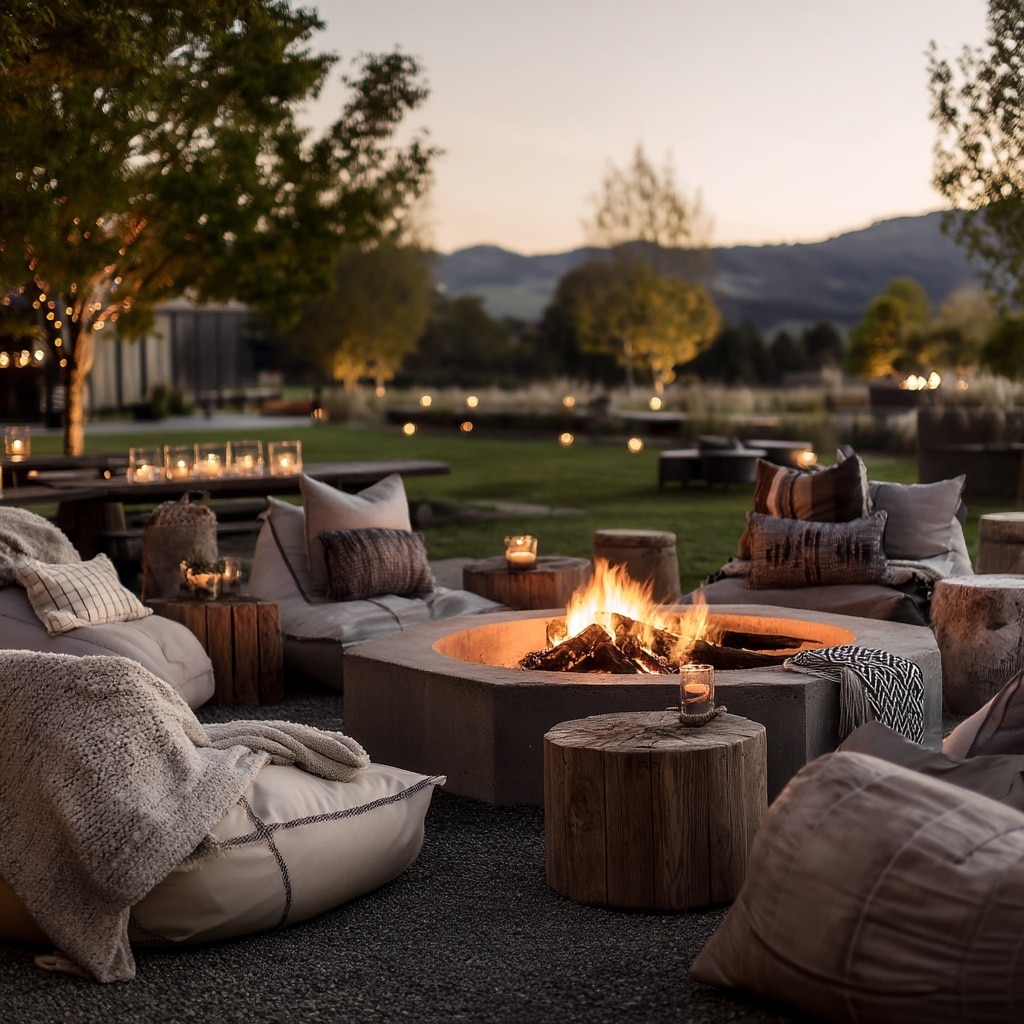12 Outdoor Ideas for a Cozy Backyard Setup 13 Plush & Snuggly Firepit Seating