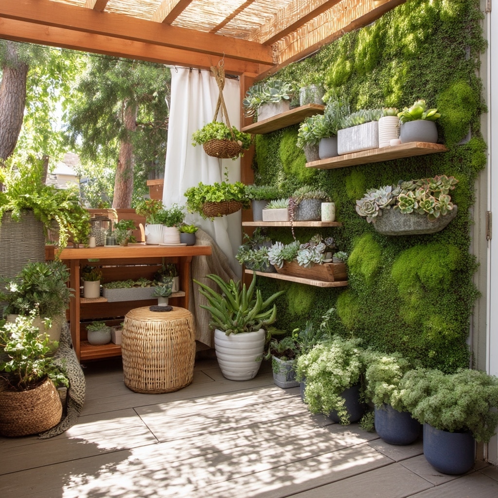 10 Small Backyard Patio Ideas for Hosting 3 . Add Some Greenery