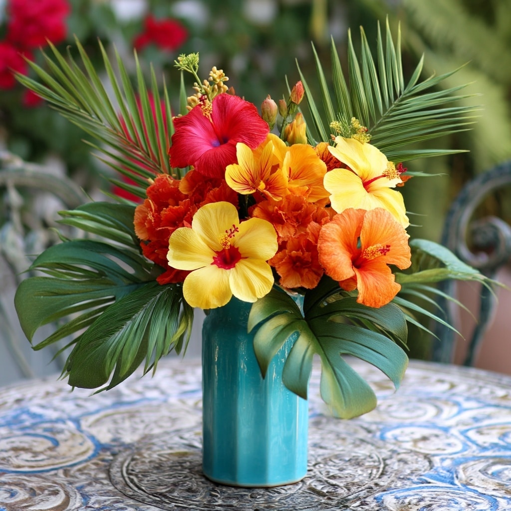 10 Hibiscus Bouquet Ideas to Brighten Any Space 3 Bright Tropical Splash