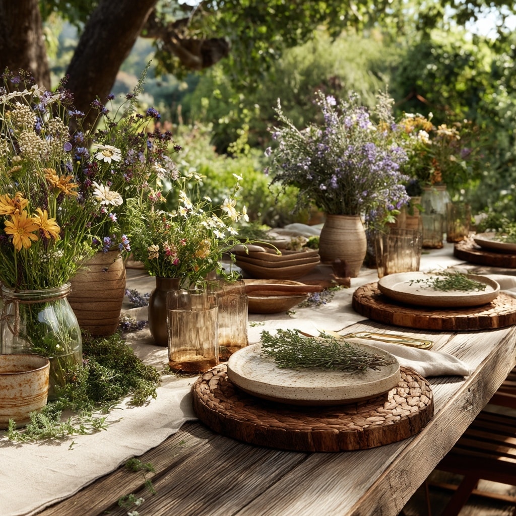 Colorful Backyard Dinner Party Ideas for Outdoor Hosting 4 Bringing Nature to the Table