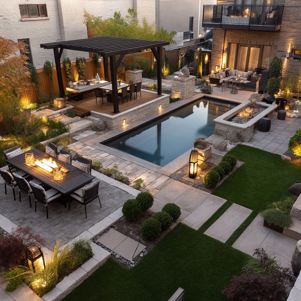Modern Backyard Pool Landscaping Ideas 3 Integrate Functional Zones
