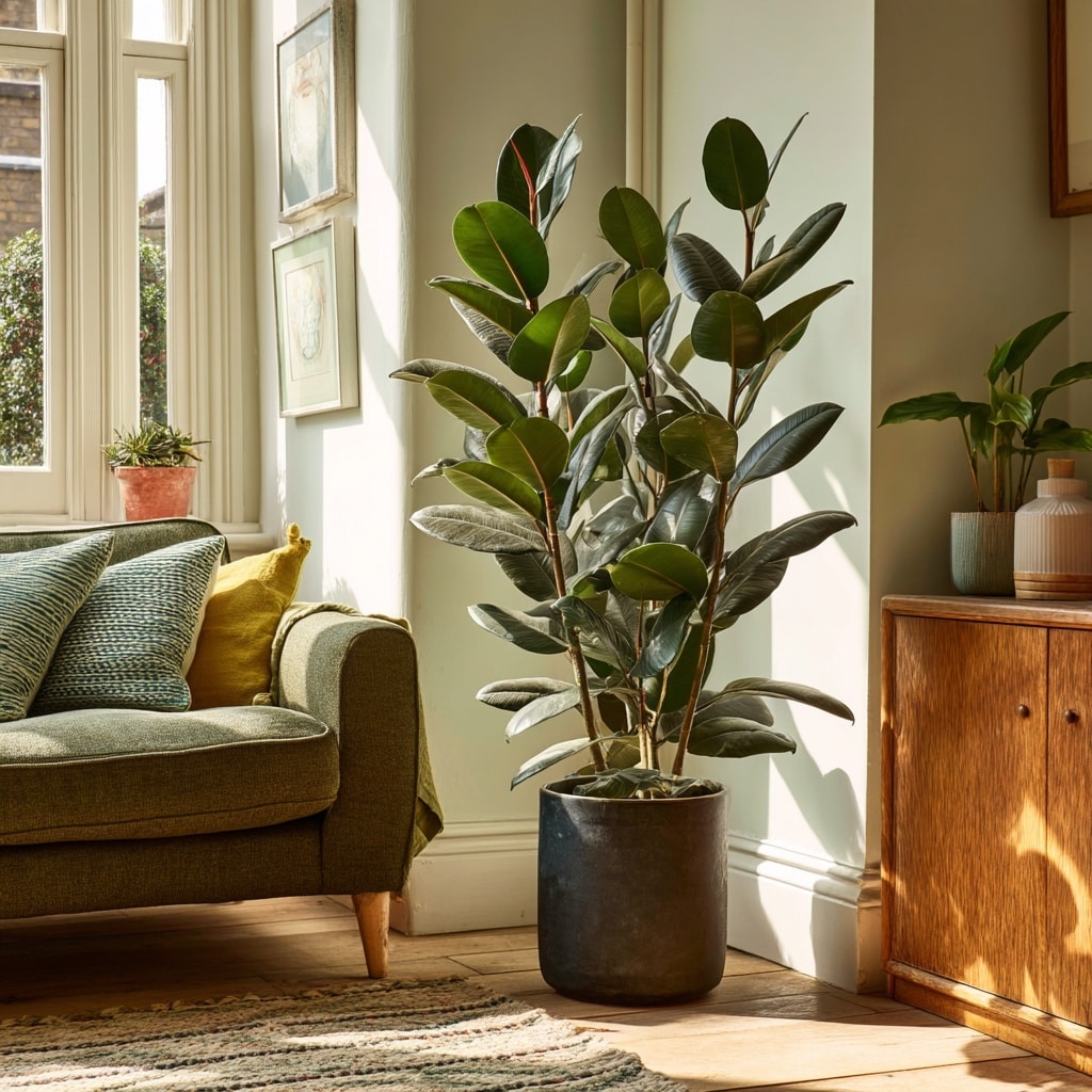 10 Best House Plants for Every Room 3 Rubber Plant — Living Room