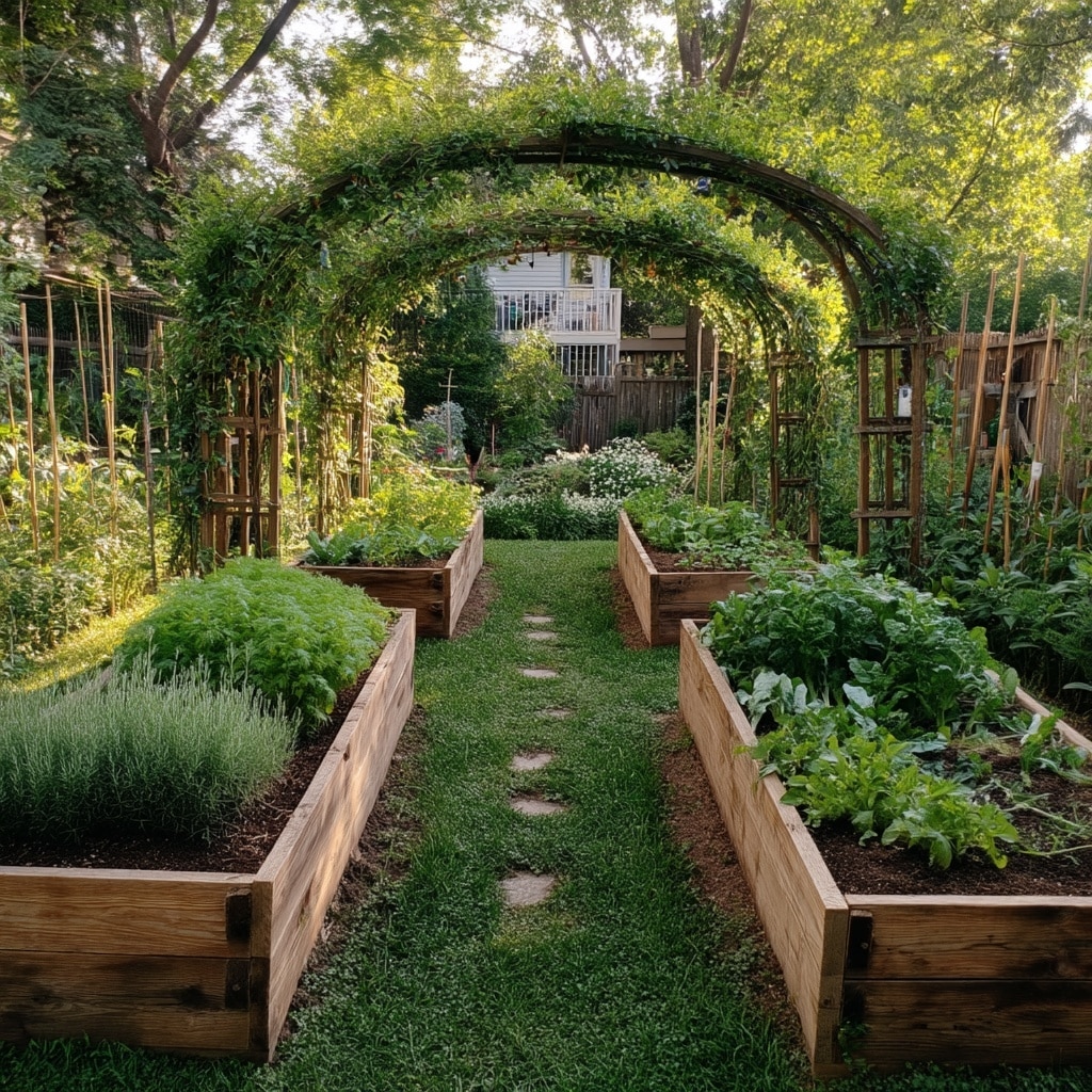 5 Raised Bed Garden Layouts for Every Space 4 . Symmetrical Twin Beds