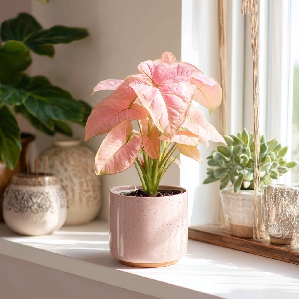 Potted Plants to Gift Instead of Flowers This Valentine’s Day 3 Syngonium Pink