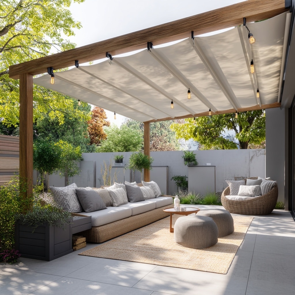 10 Small Backyard Patio Ideas for Hosting 4 . Create Shade