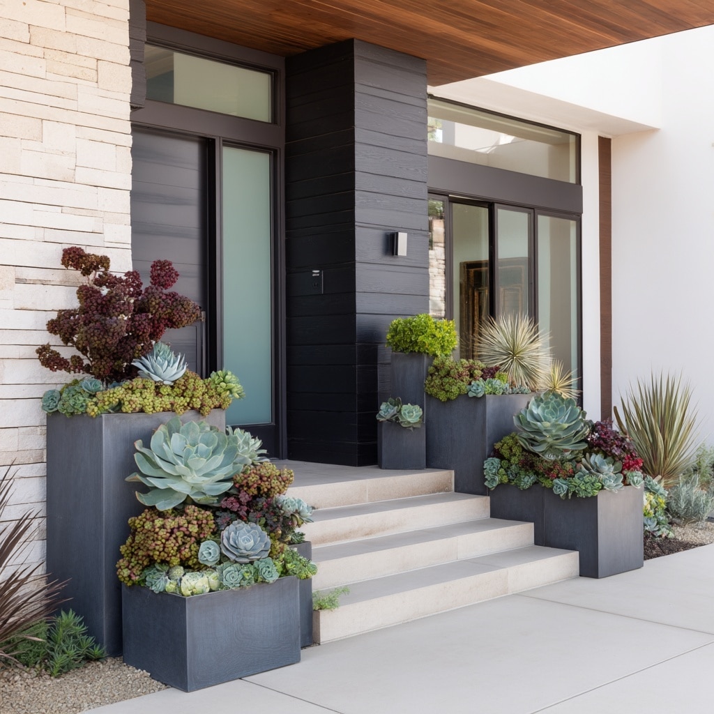 Go Modern with a Succulent Porch Planter