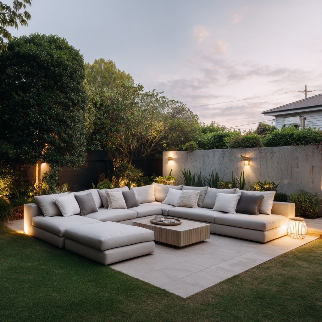 12 Outdoor Ideas for a Cozy Backyard Setup 4 . Go Modular with Outdoor Sectionals