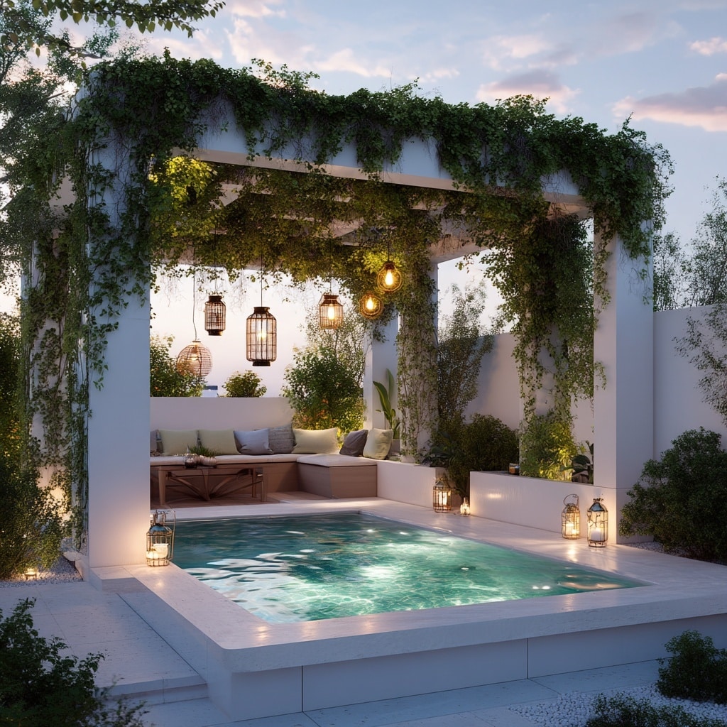15 Backyard Jacuzzi Ideas for Ultimate Relaxation 4 Jacuzzi Under a Pergola