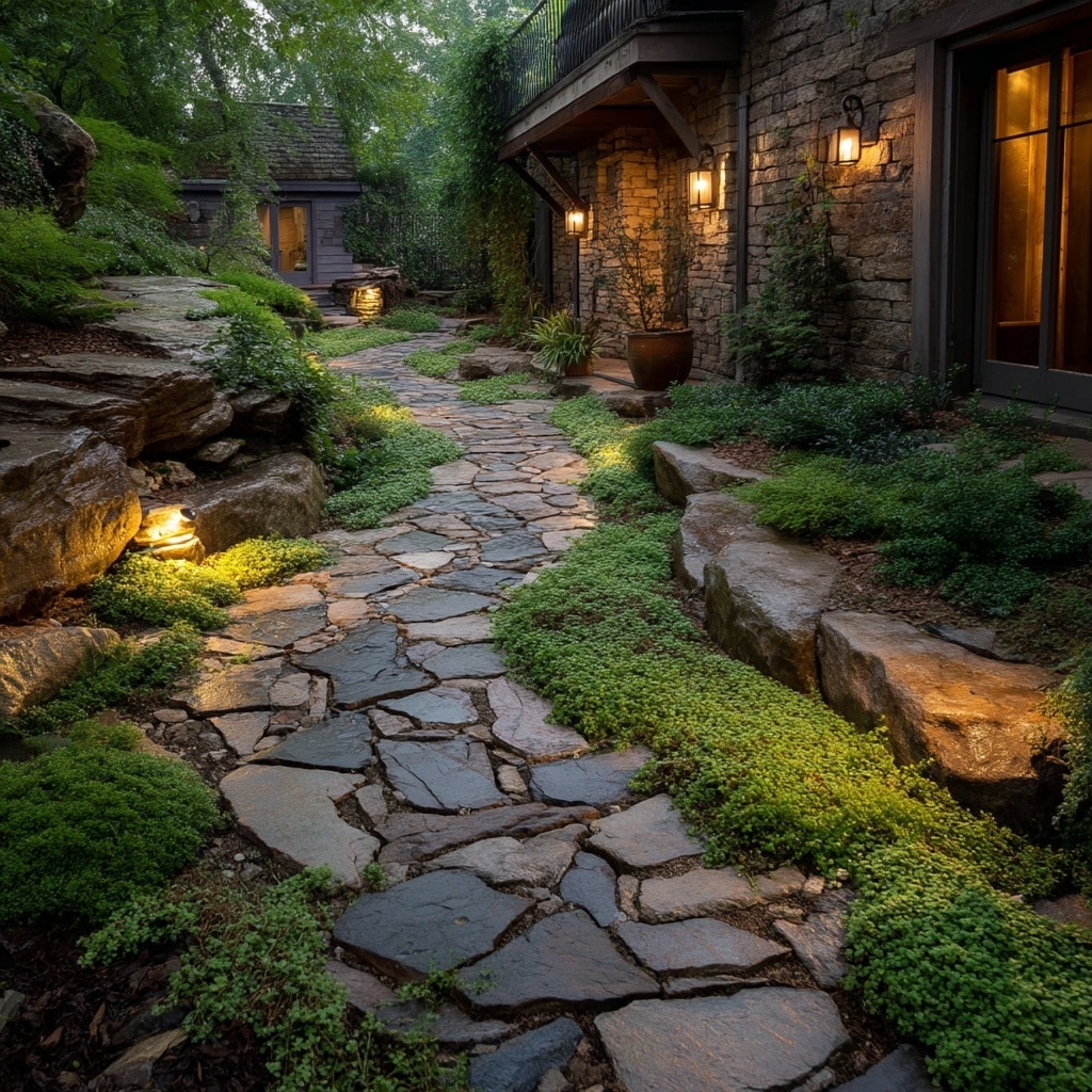 Landscaping Ideas for an Uneven Backyard 4 Make a Pathway
