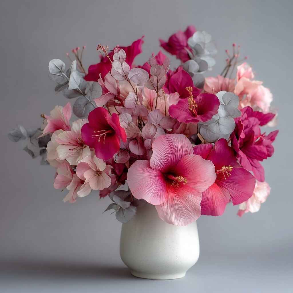 10 Hibiscus Bouquet Ideas to Brighten Any Space 5 Monochrome Elegance