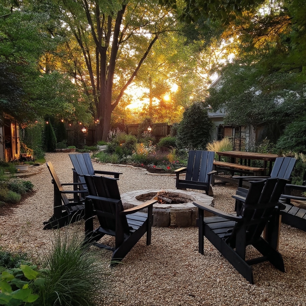 DIY Fire Pit Ideas Backyard | Budget-Friendly Backyard Inspiration 5 Adirondack Chairs