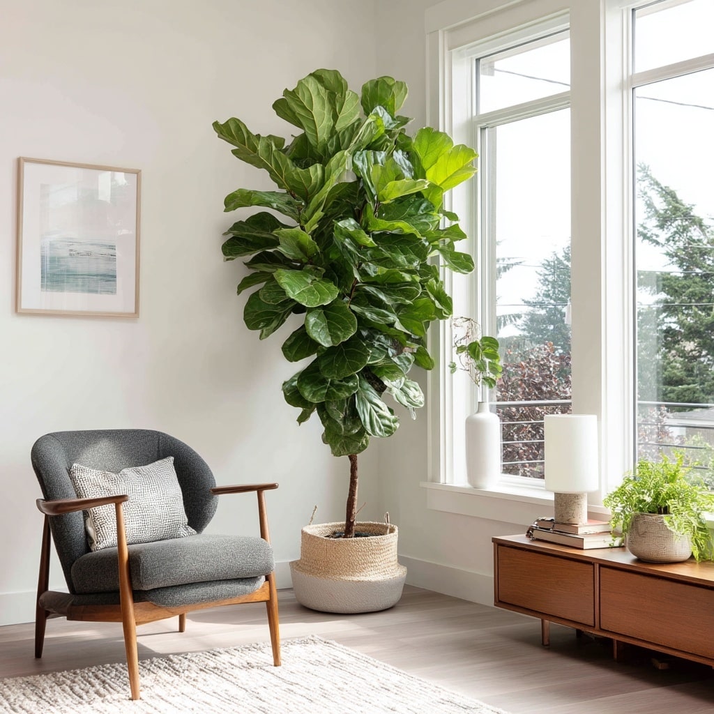 9 Aesthetic Plants to Style Your Space Beautifully 7 Fiddle Leaf Fig (Ficus lyrata)