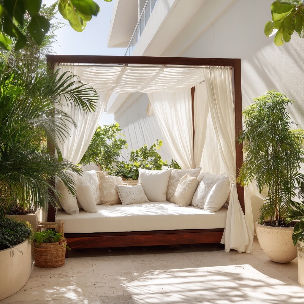 12 Outdoor Ideas for a Cozy Backyard Setup 5 Lounge with a Daybed