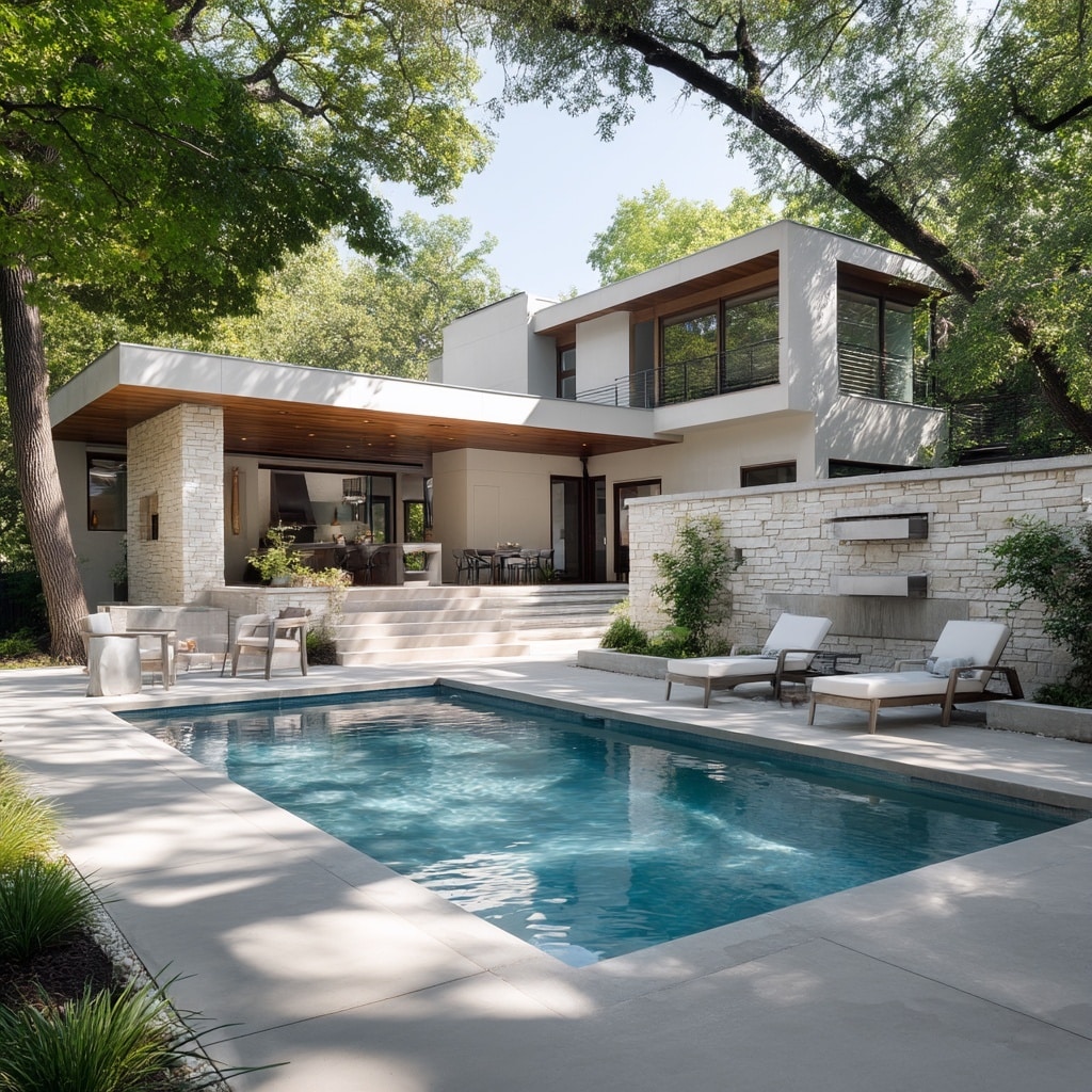 Design a Chic Cement Patio Around Your Pool