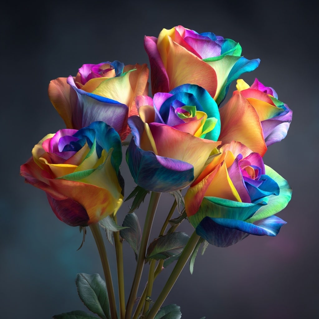 6 Beautiful Roses to Gift on Rose Day 6 Rainbow Roses – A Bold Expression of Unique Love