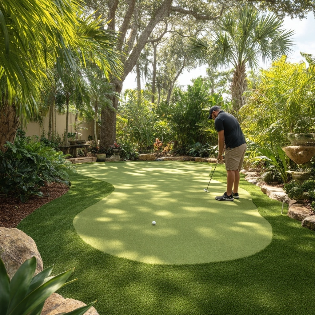 Artificial Turf Backyard Ideas for Florida Homes 7 Install a Backyard Putting Green