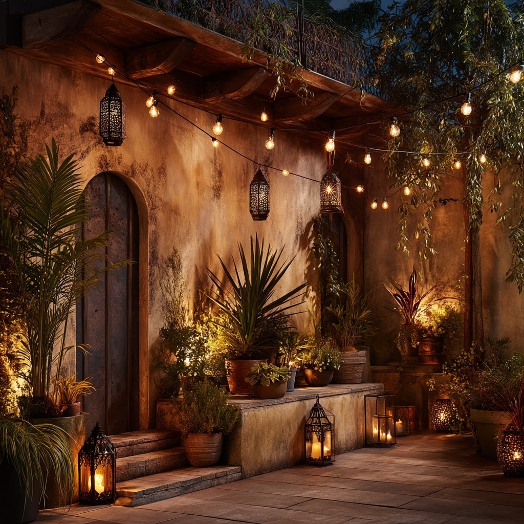 Mediterranean Backyard Ideas for a Stunning Retreat 9 Outdoor Lighting