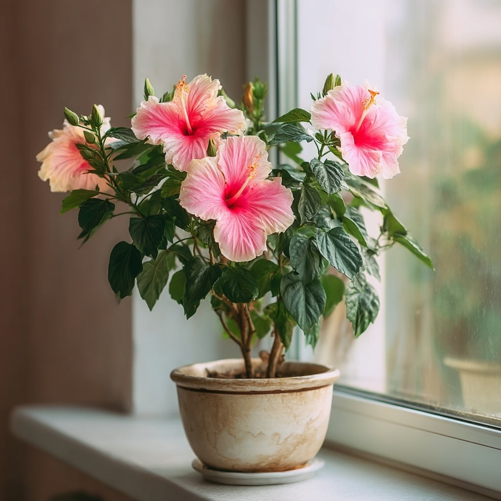  Potted Hibiscus Can Bloom Indoors