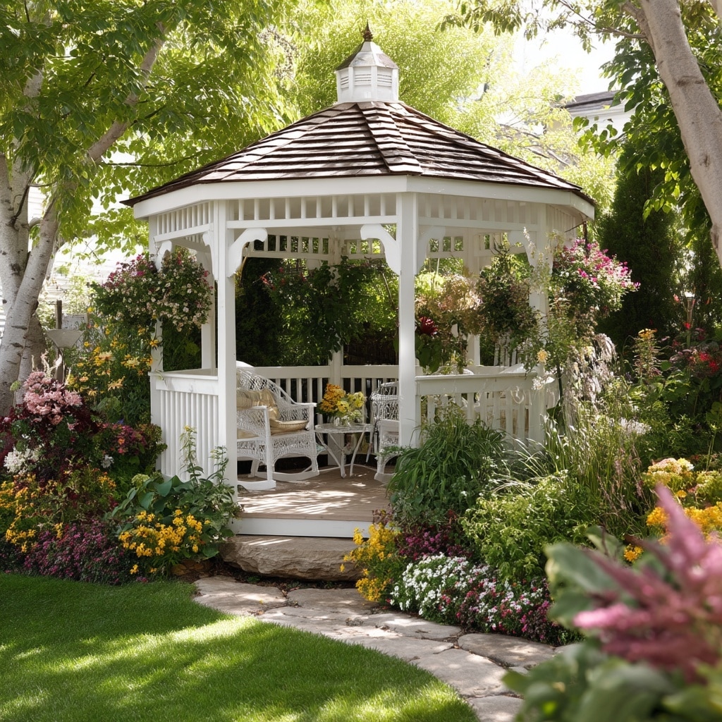 Backyard Landscaping Designs: 11 Ideas to Transform Your Yard 9 Place a Gazebo for Year-Round Enjoyment
