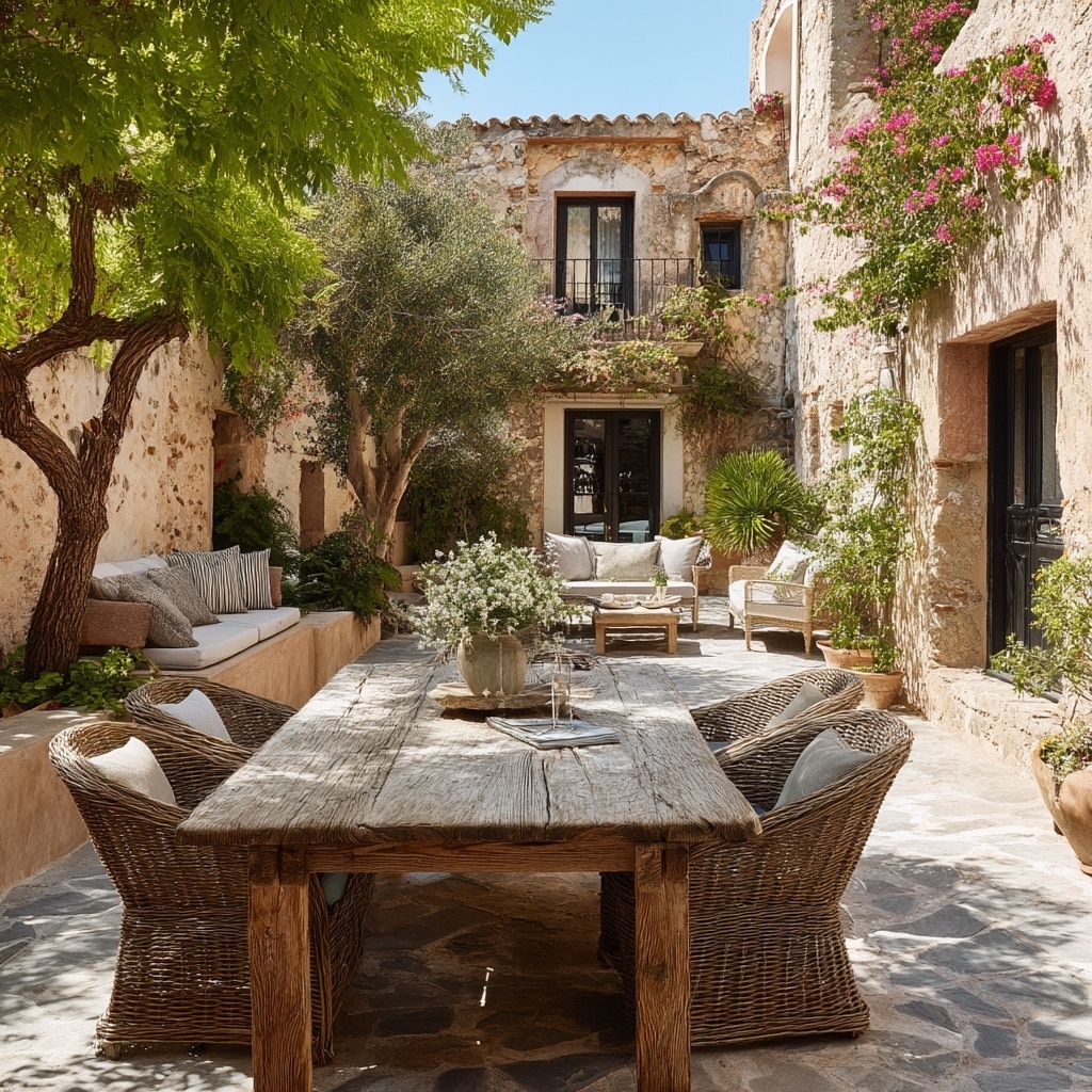 Mediterranean Backyard Ideas for a Stunning Retreat 11 Rustic Furnishings