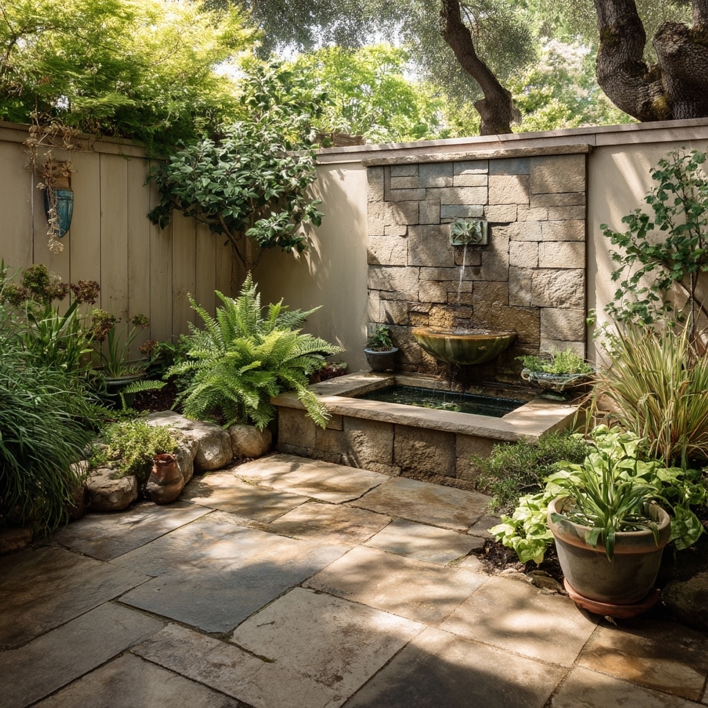 10 Small Backyard Patio Ideas for Hosting 10 Add a Water Feature