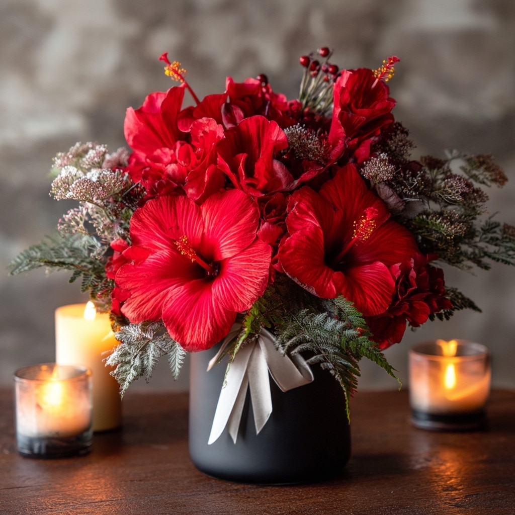 10 Hibiscus Bouquet Ideas to Brighten Any Space 14 Classic Red Romance
