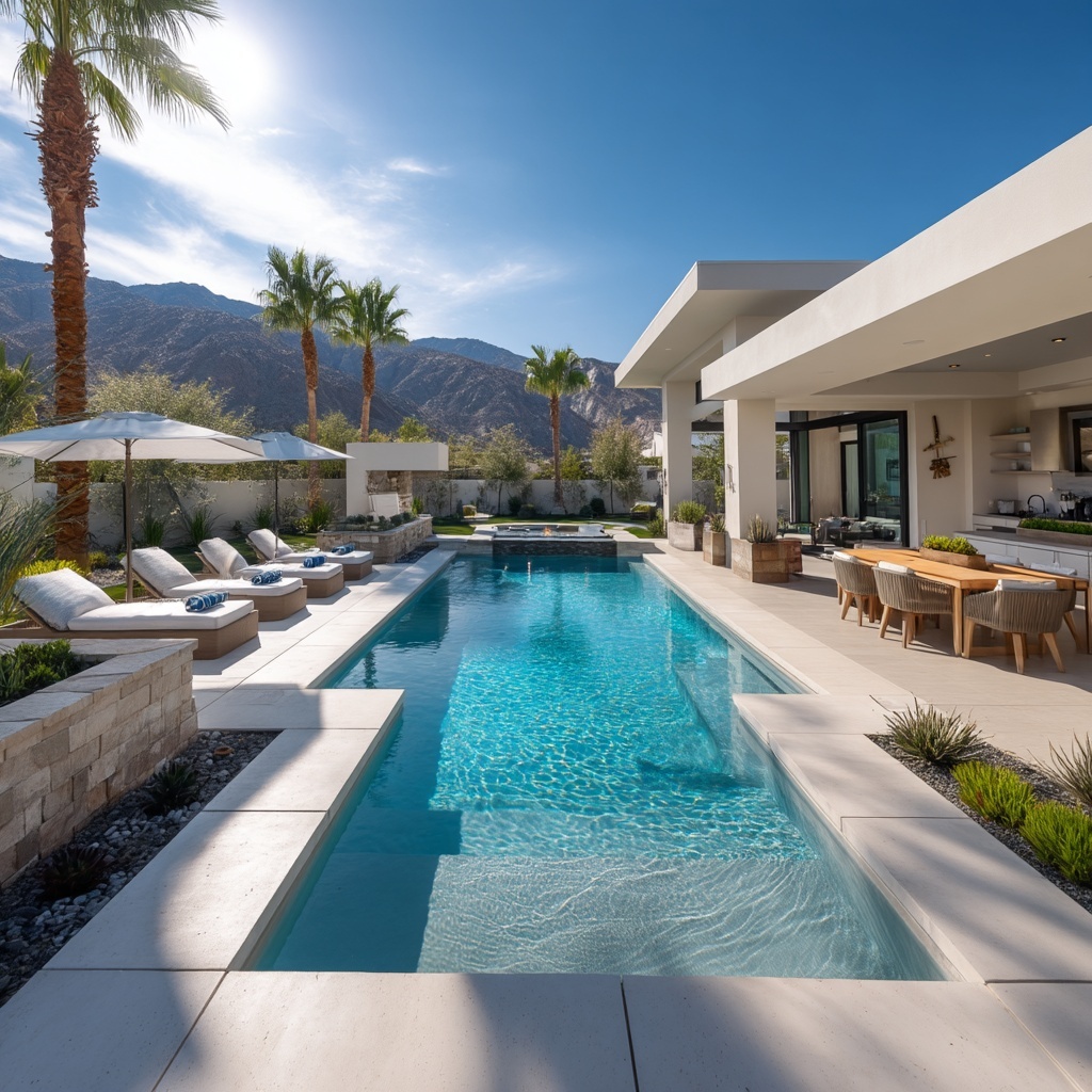 Large Backyard Landscaping Ideas for Functional Outdoor Living 3 Design a Swimming Pool Surrounded by Sunbeds