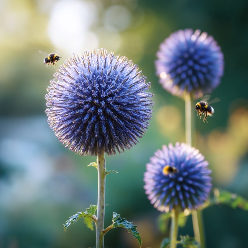 15 Unique Flowers to Make Your Garden Stand Out 2 Globe Thistle (Echinops ritro)