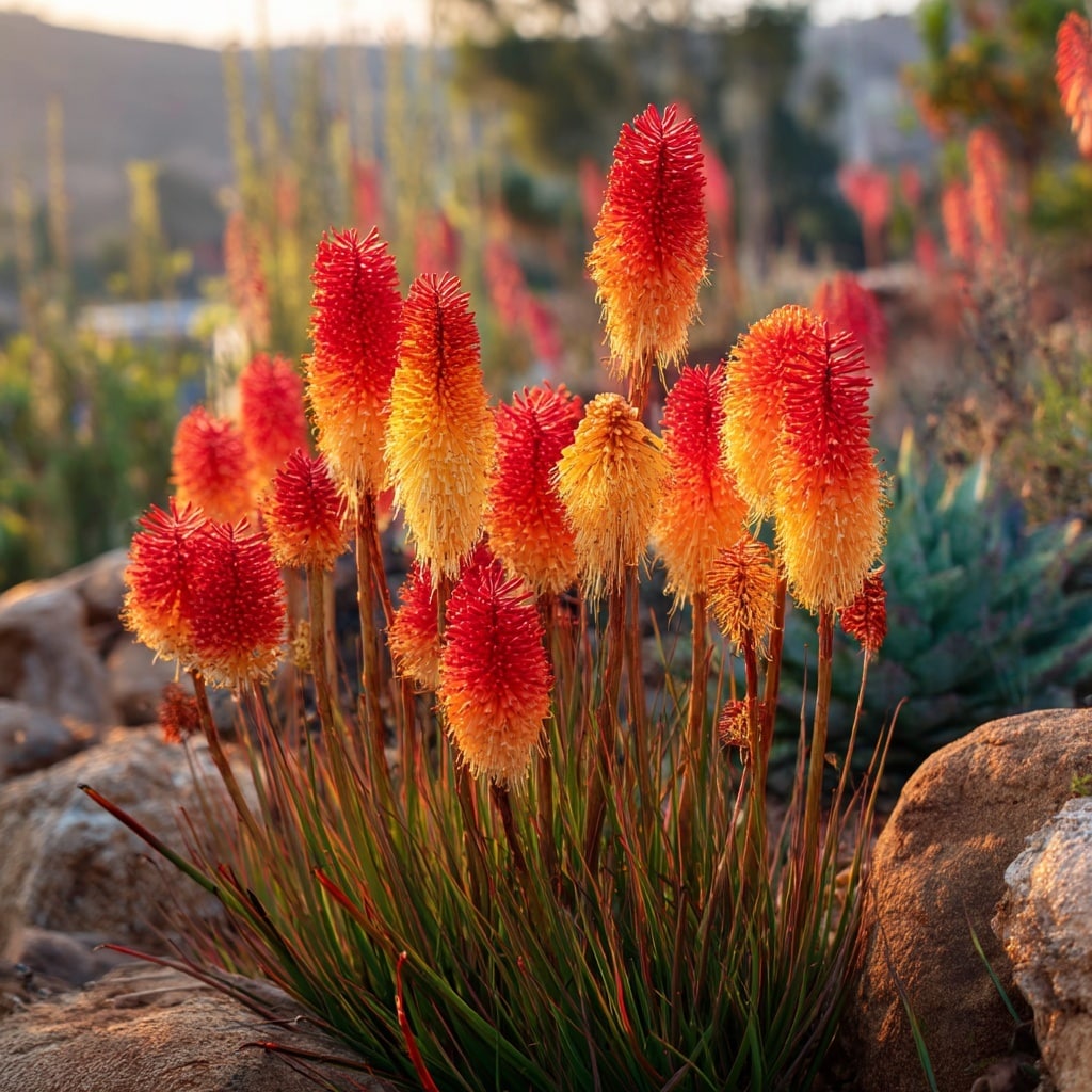 15 Unique Flowers to Make Your Garden Stand Out 11 Hot Poker (Kniphofia)