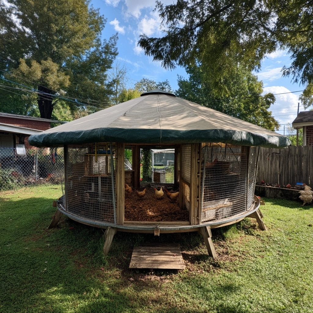 7 Chicken Coop Ideas That Are Cheap, Safe & Creative 3 Old Trampoline Chicken Coop
