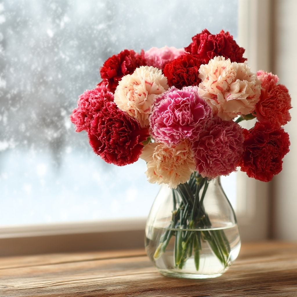 January Flowers: Carnations & Snowdrops