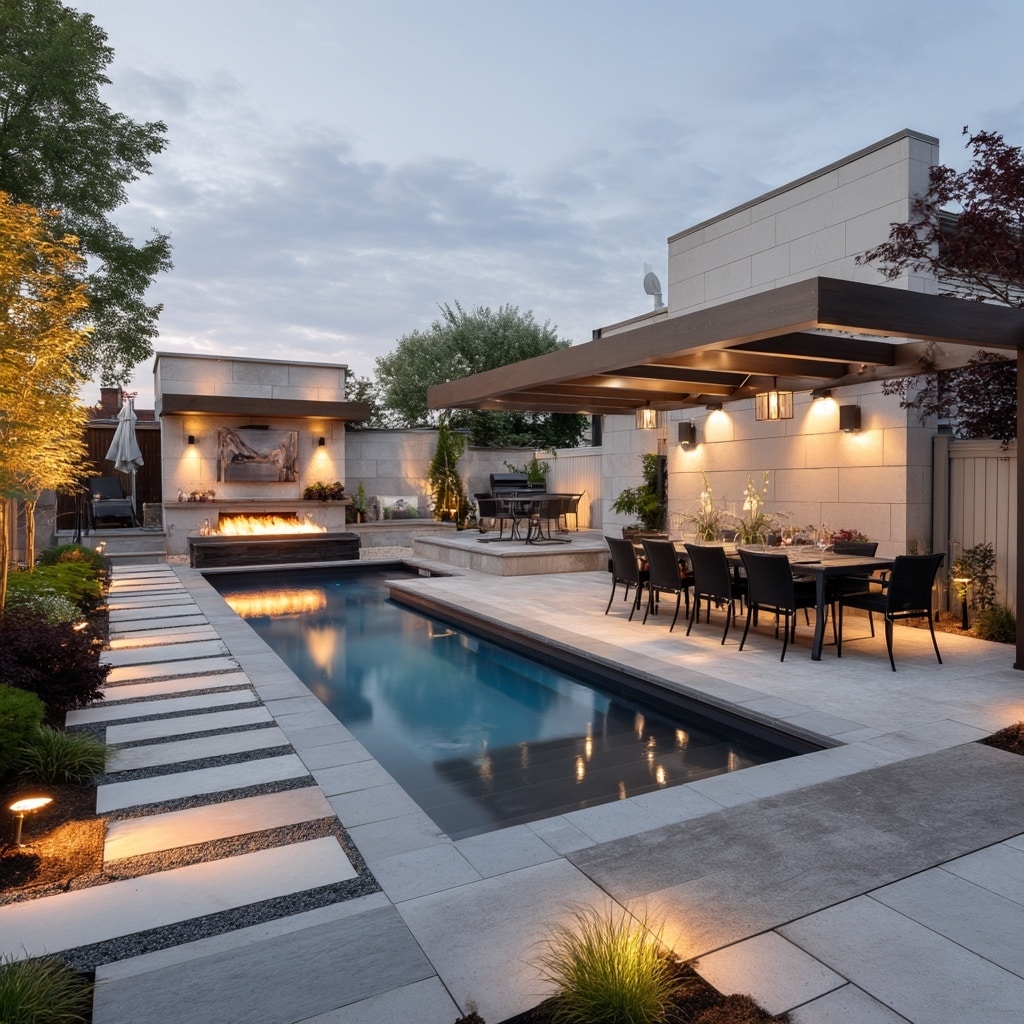 modern backyard