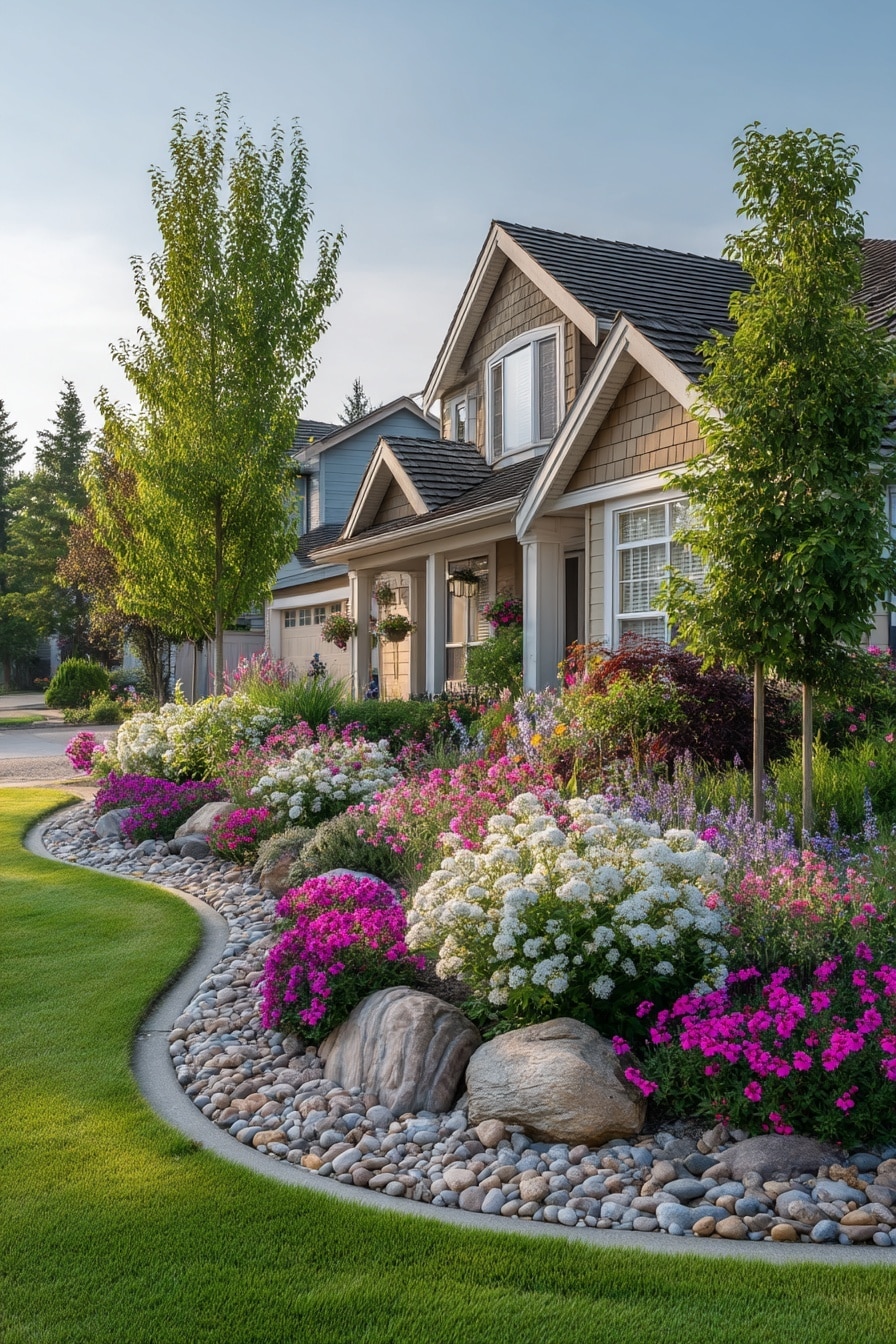 10 Front Yard Landscape Ideas with Natural Stone